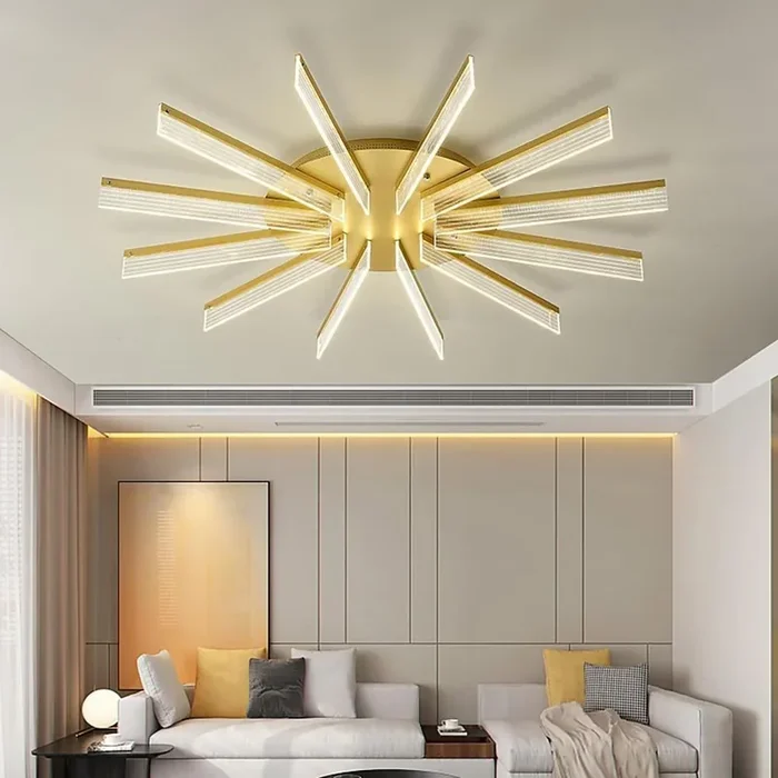 12 Lights Circular Linear Design LED Nordic Flush Mount Ceiling Lights