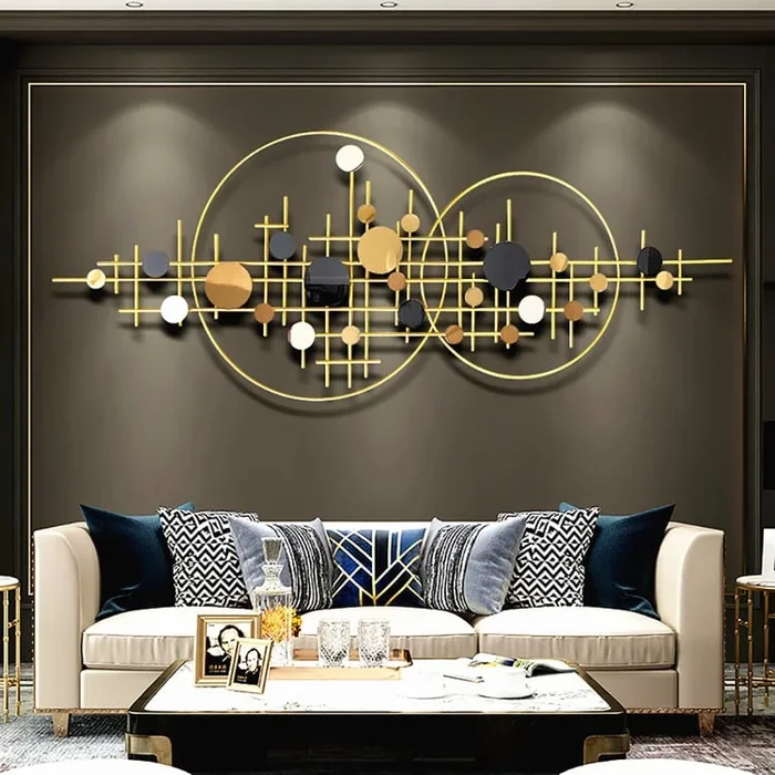 3D Modern Big Gold Wall Decor For Living Room Unique Decorative Metal Home Hanging Art