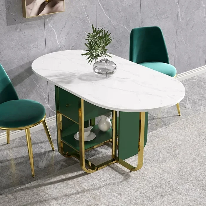 59.1″ Drop Leaf Extendable Design Modern Dining Table | homary
