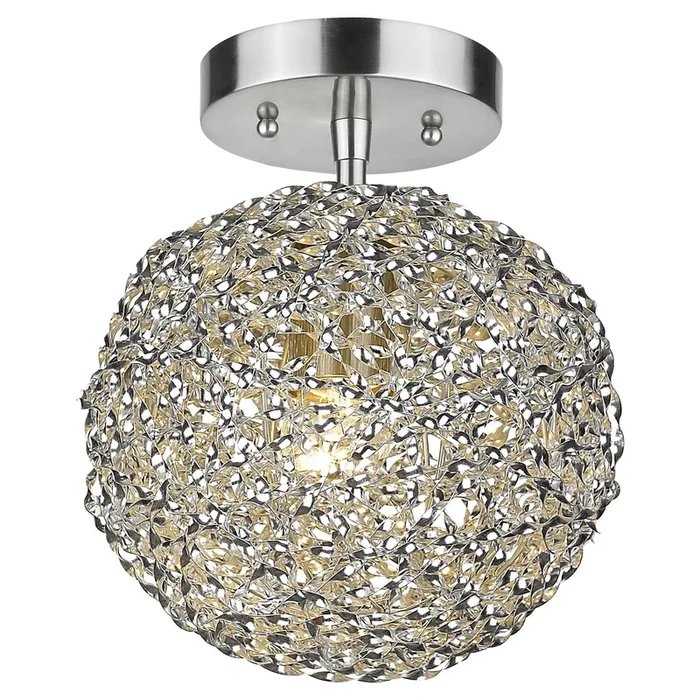 Acclaim Lighting – BW6031 – One Light Flushmount – Snow – Brushed Nickel