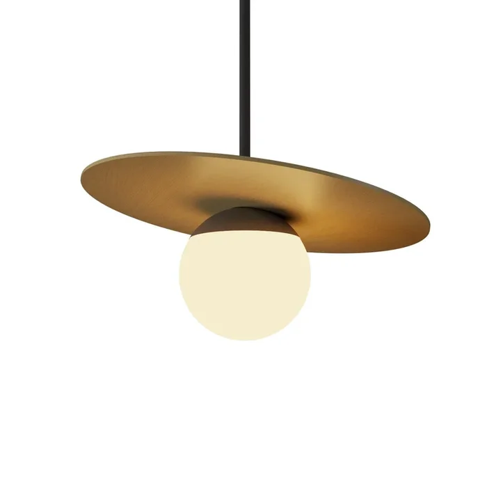 Accord Lighting – 1464.49 – One Light Pendant – Orbit – Organic Gold – 146449