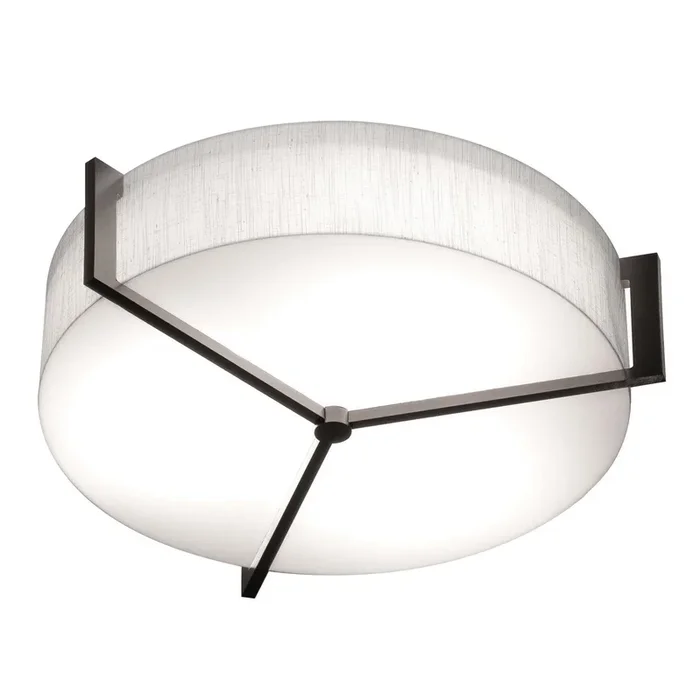 AFX Lighting – APF1932LAJUDES-LW-BB – LED Flush Mount – Apex – Linen White/Espresso