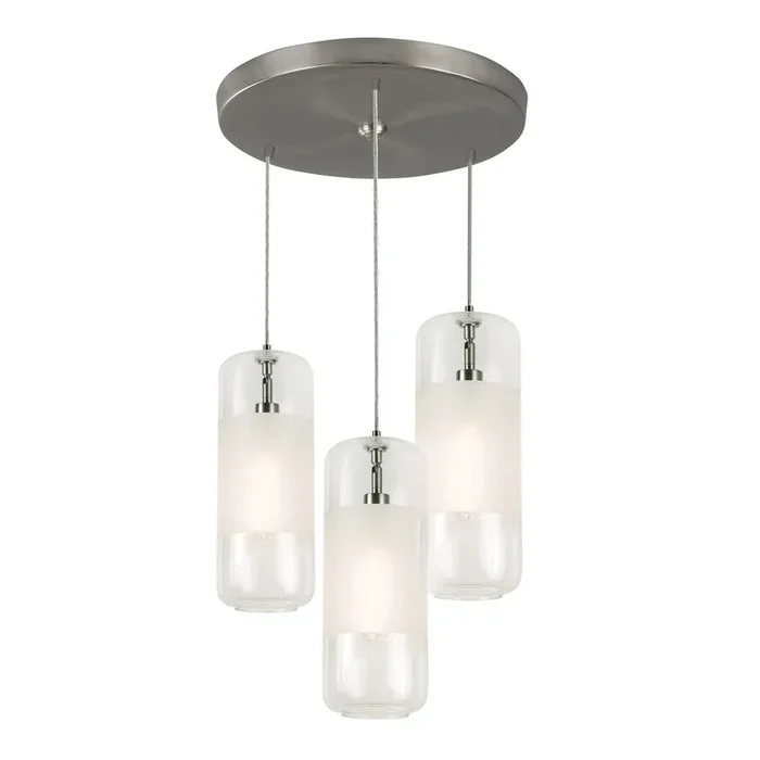 AFX Lighting – HRP06MBSNCLRND3 – Three Light Pendant – Hermosa – Satin Nickel