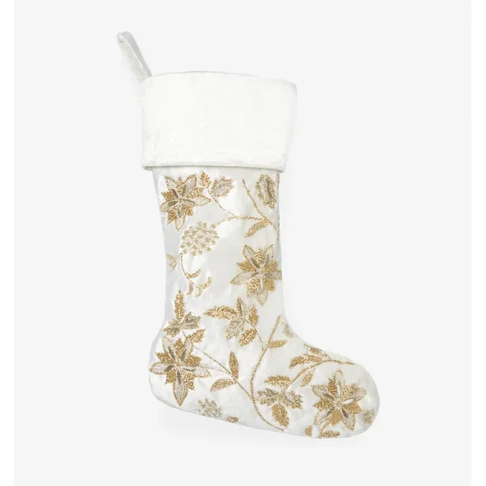 Allegria Beaded Floral Stocking by SFERRA