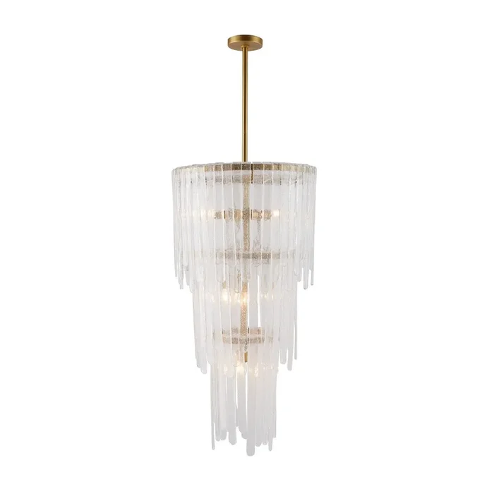 Arteriors – DSC05 – Seven Light Chandelier – Raine – Clear Seedy/Antique Brass – DSC05