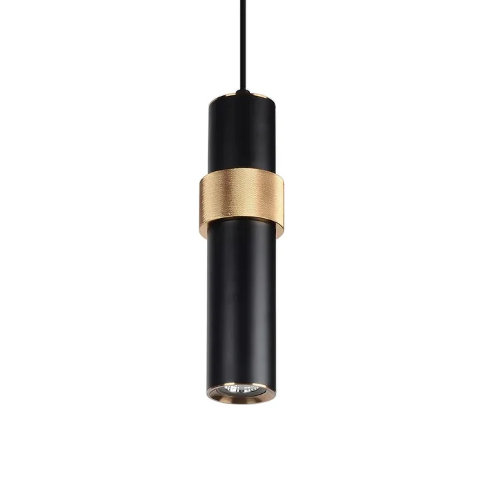 Avenue Lighting – HF1079-BKB – One Light Pendant – Cicada – Black w/Knurled Brass