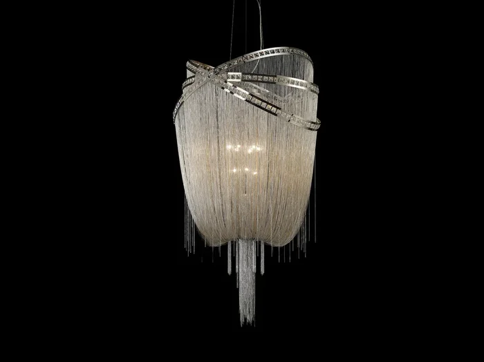 Avenue Lighting – HF1610-NCK – Nine Light Chandelier – Wilshire Blvd. – Polish Nickel/Crystal