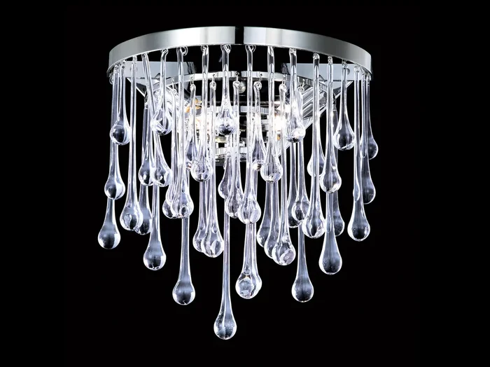 Avenue Lighting – HF1800-PN – Two Light Wall Sconce – Hollywood Blvd. – Polish Nickel / Clear Glass Tear Drops