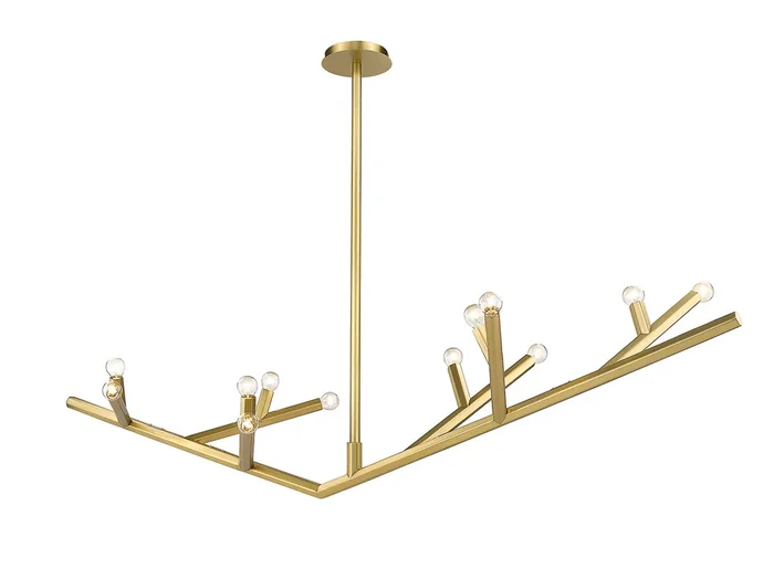 Avenue Lighting – HF8812-BB – 12 Light Linear Pendant – The Oaks – Brushed Brass