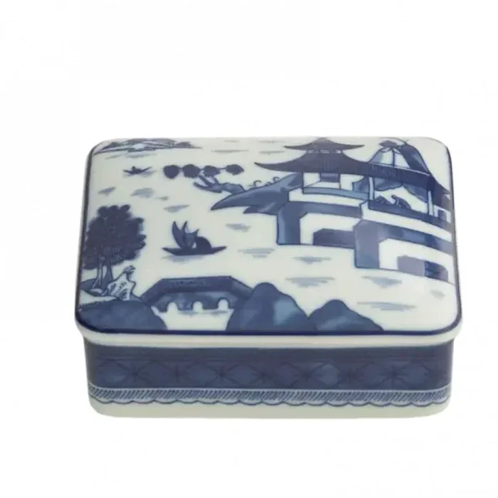 Blue Canton Rectangular Box by Mottahedeh
