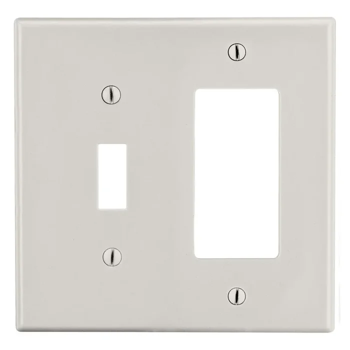 Bryant Wall Plate Mid-Size 2-Gang 1 Toggle/1 Decorator Light Almond (PJ126LA)