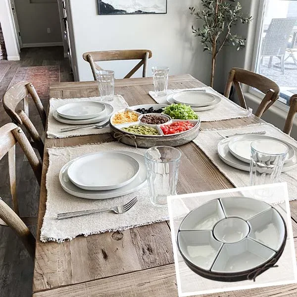 Ceramic 6 Section Dip Server with Metal Tray – Decor Steals