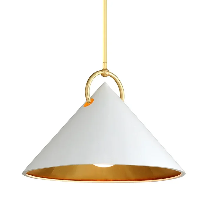 Corbett Lighting – 290-41-GL/SWH – One Light Pendant – Charm – Gold Leaf/White