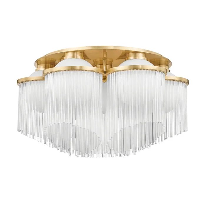 Corbett Lighting – 398-26-AGB – Seven Light Semi Flush Mount – Celestial – Aged Brass