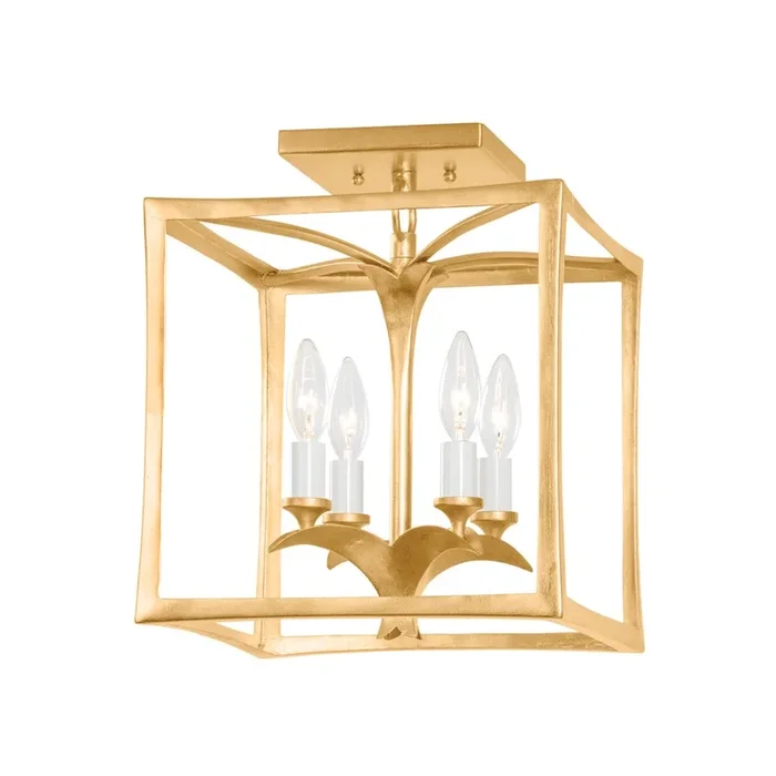 Corbett Lighting – 435-12-VGL/GL – Four Light Flush Mount – Bergamo – Vintage Gold Leaf