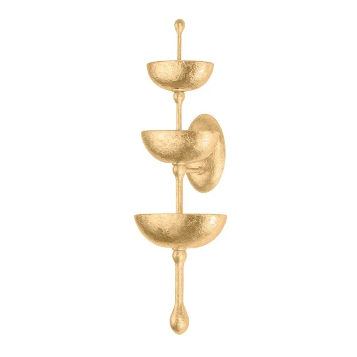Corbett Lighting – 437-30-VGL – Six Light Wall Sconce – Aura – Vintage Gold Leaf