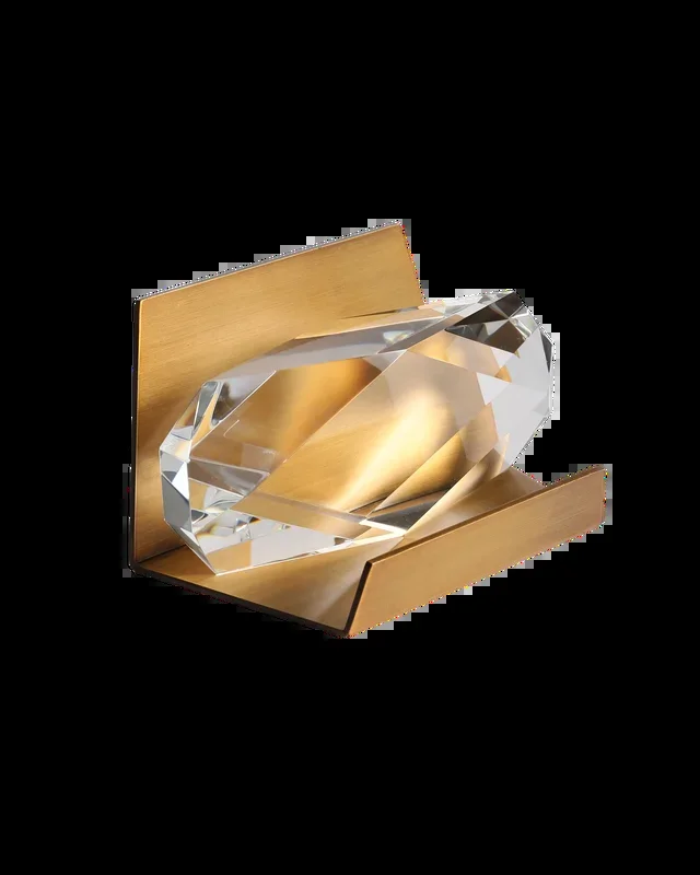 Crystal and Brass Business Card Holder