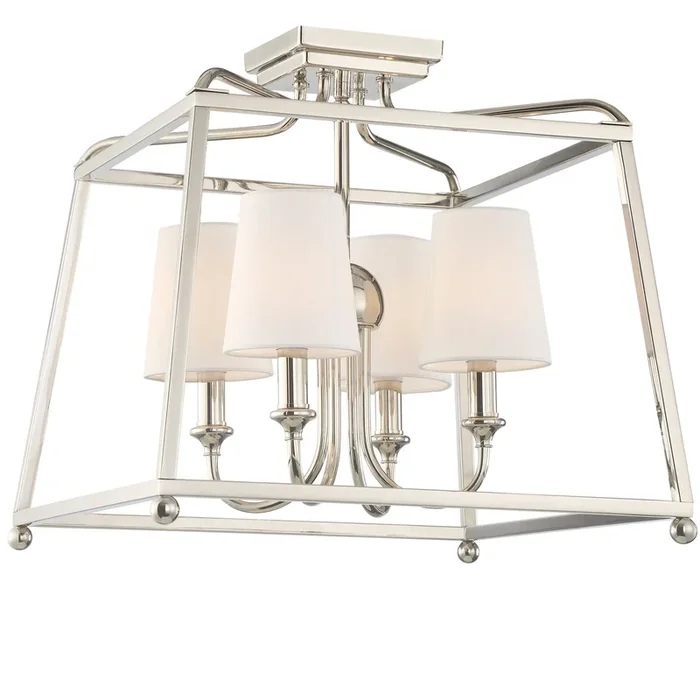 Crystorama – 2243-PN – Four Light Semi Flush Mount – Sylvan – Polished Nickel – 2243PN