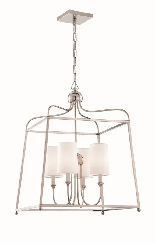 Crystorama – 2244-PN – Four Light Chandelier – Sylvan – Polished Nickel – 2244PN