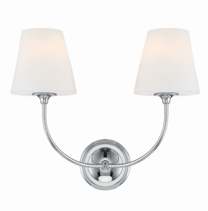 Crystorama – 2442-OP-CH – Two Light Wall Sconce – Sylvan – Polished Chrome – 2442OPCH