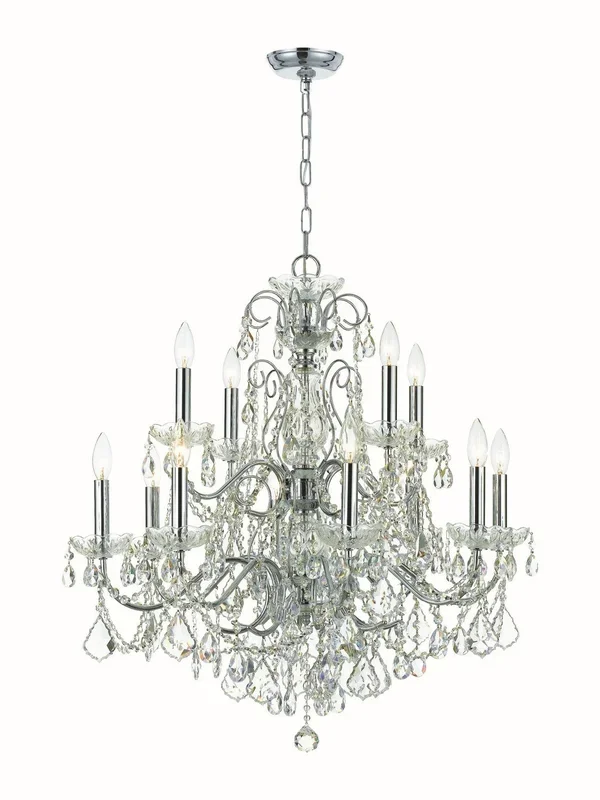 Crystorama – 3228-CH-CL-S – 12 Light Chandelier – Imperial – Polished Chrome – 3228CHCLS