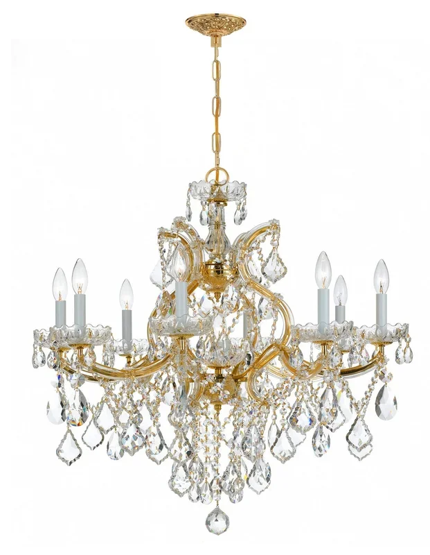 Crystorama – 4409-GD-CL-S – Nine Light Chandelier – Maria Theresa – Gold – 4409GDCLS