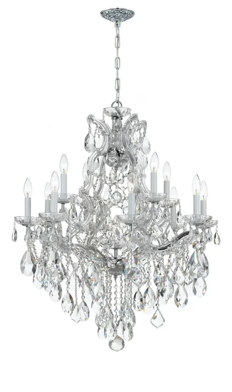 Crystorama – 4413-CH-CL-MWP – 13 Light Chandelier – Maria Theresa – Polished Chrome – 4413CHCLMWP