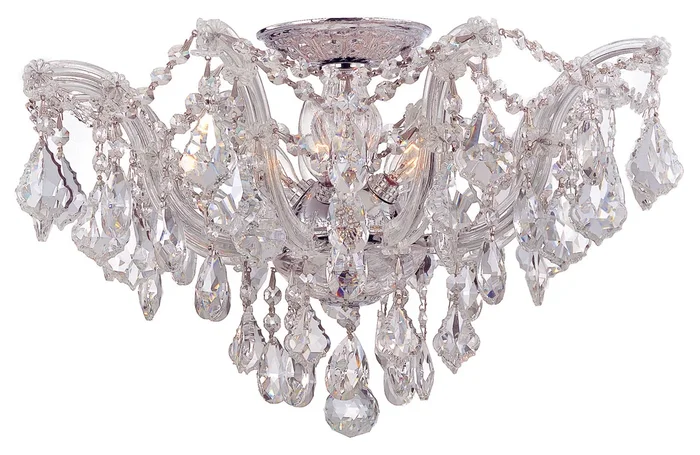 Crystorama – 4437-CH-CL-S – Five Light Semi Flush Mount – Maria Theresa – Polished Chrome – 4437CHCLS