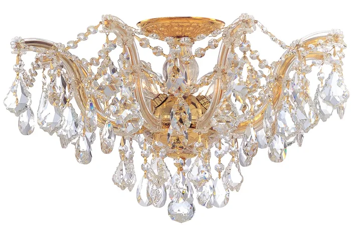 Crystorama – 4437-GD-CL-MWP – Five Light Semi Flush Mount – Maria Theresa – Gold – 4437GDCLMWP