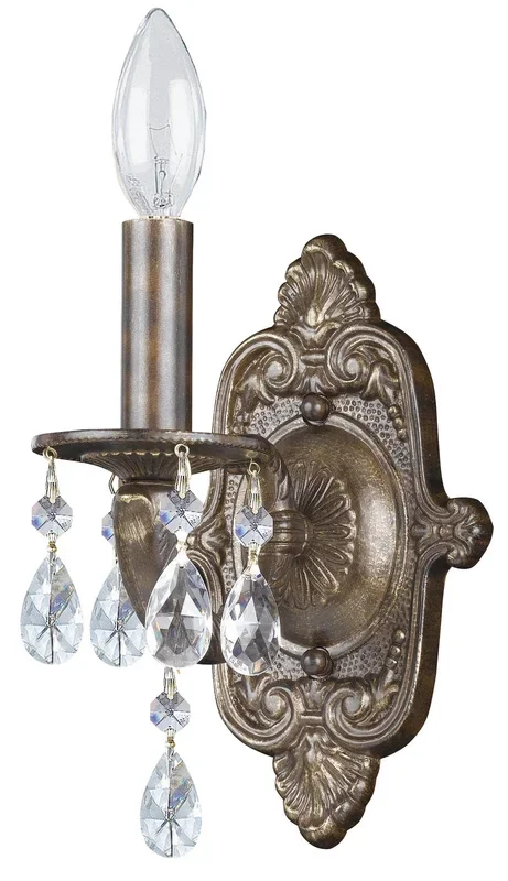 Crystorama – 5021-VB-CL-MWP – One Light Wall Sconce – Paris Market – Venetian Bronze – 5021VBCLMWP