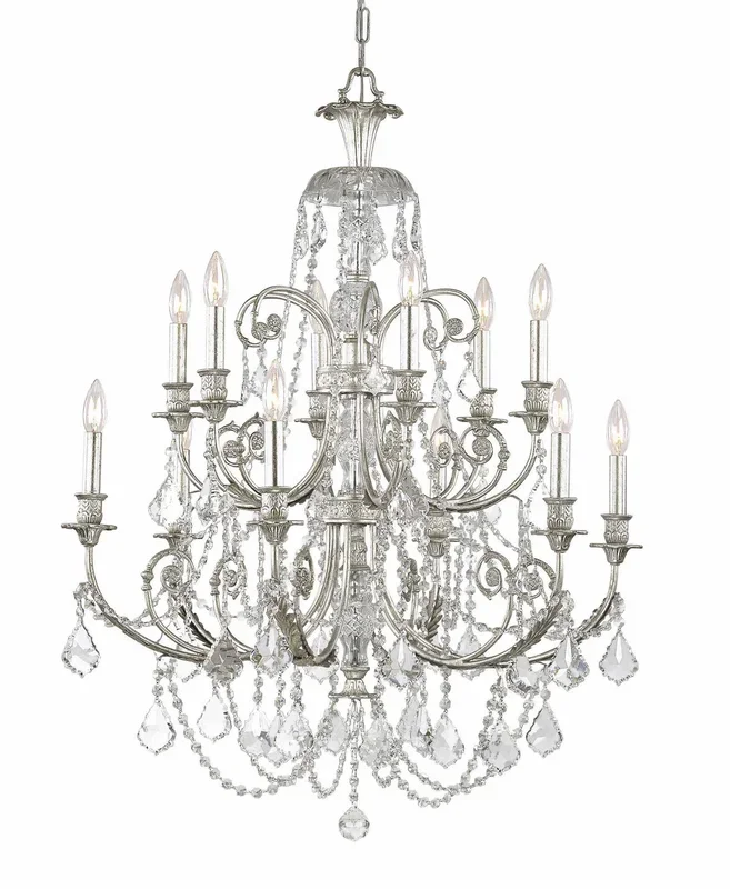 Crystorama – 5119-OS-CL-MWP – 12 Light Chandelier – Regis – Olde Silver – 5119OSCLMWP
