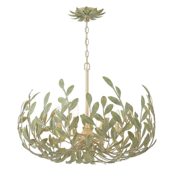 Crystorama – 533-CT – Six Light Chandelier – Broche – Champagne Green Tea – 533CT