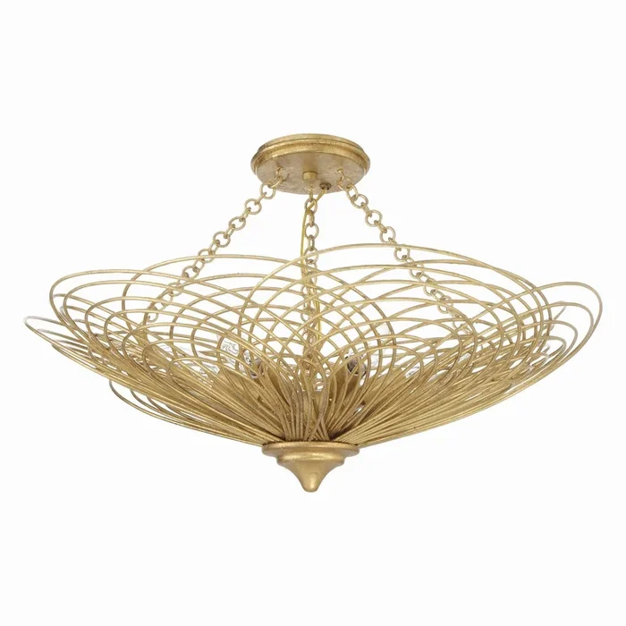 Crystorama – DOR-B7706-RG_CEILING – Six Light Semi Flush Mount – Doral – Renaissance Gold – DORB7706RGCEILING