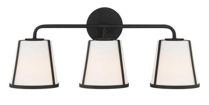 Crystorama – FUL-913-BK – Three Light Bath – Fulton – Black – FUL913BK