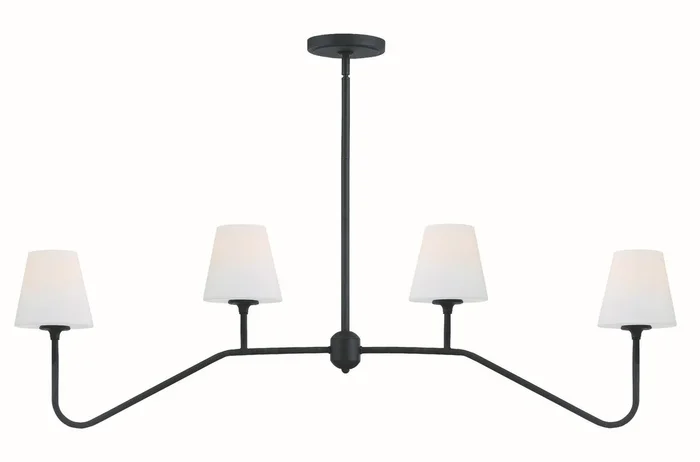 Crystorama – KEE-A3004-BF – Four Light Chandelier – Keenan – Black Forged – KEEA3004BF