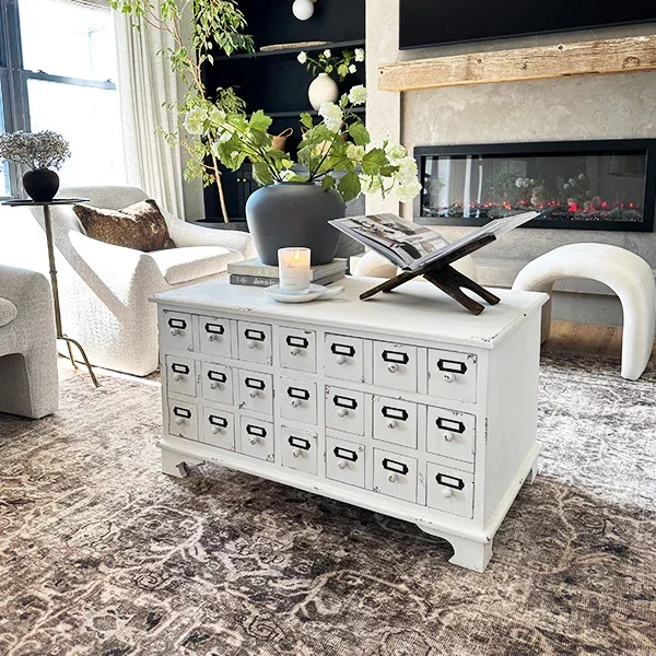 Distressed Apothecary White Cabinet – Decor Steals
