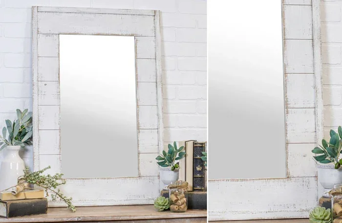 Distressed Shiplap Mirror – Decor Steals