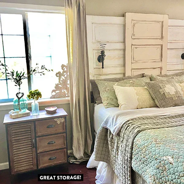 Distressed Storage Cabinet Side Table – Decor Steals