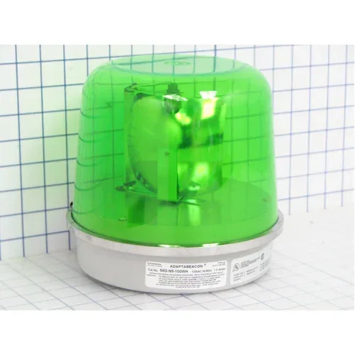 Edwards Signaling Heavy-Duty Rotating Beacon Motor Driven Reflector 100W Bayonet Base Halogen Lamp Green Lens 120VAC (58G-N5-100WH)