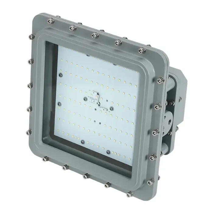 ESL Vision LED Hazardous Location Flood Light 80W 11200Lm 5000K 100-277V Input 120 Degree Beam Angle Grey Finish (ESL-HZFL-S80W-150-120D)