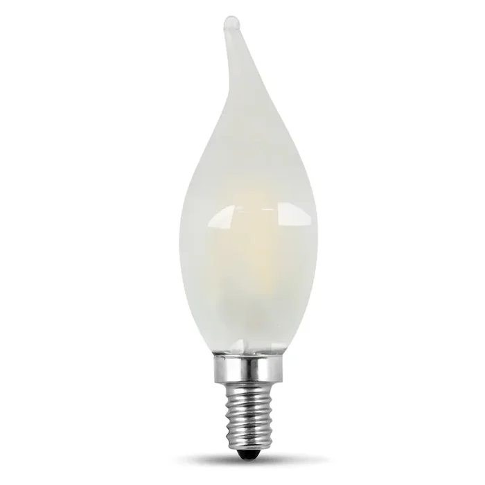 Feit Electric 3.3W Soft White 2700K Flame Tip Frost Filament LED Bulb 2-Pack (BPCFF40927CAFIL/2/RP)