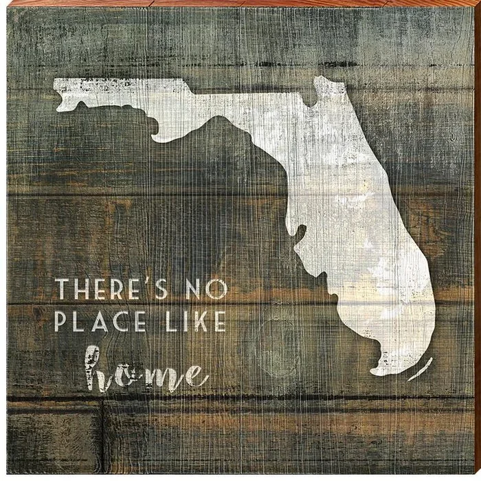 Florida | There’s No Place Like Home | Wall Art Print on Real Wood