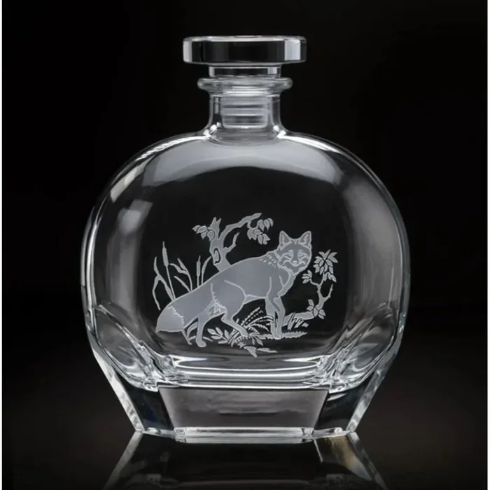 Fox Round Decanter American Wildlife by Julie Wear