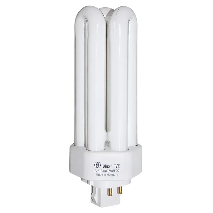 GE F26TBX/827/A/ECO 26W T4 Triple Tube Compact Fluorescent 2700K 82 CRI 4-Pin GX24Q-3 Plug-In Base Bulb (97614G)