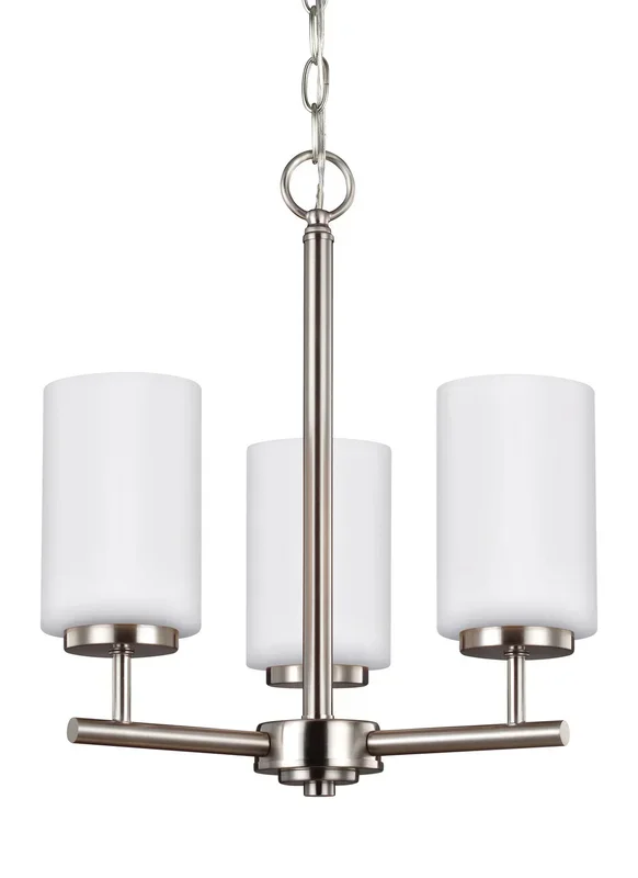 Generation Lighting – 31160-962 – Three Light Chandelier – Oslo – Brushed Nickel