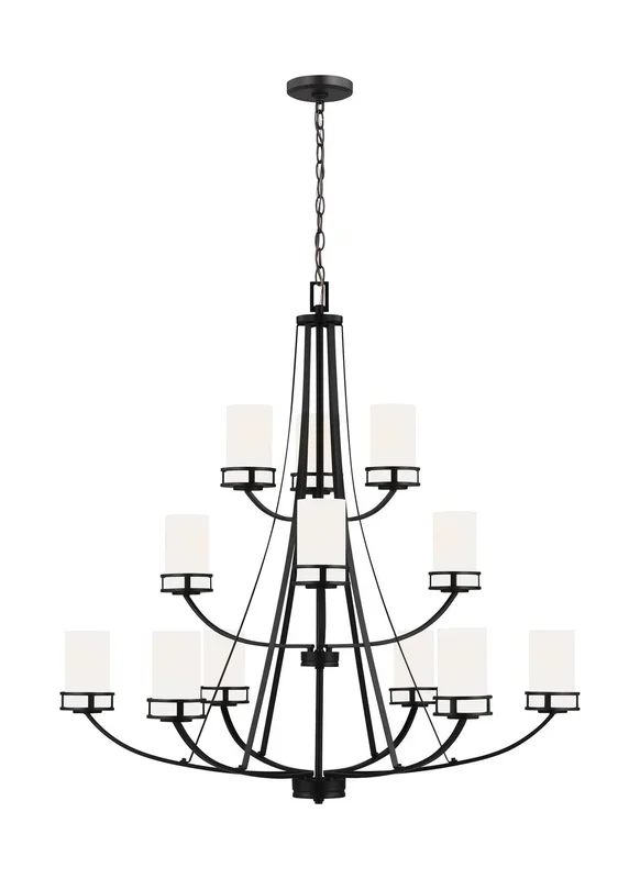 Generation Lighting – 3121612EN3-112 – 12 Light Chandelier – Robie – Midnight Black