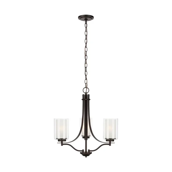 Generation Lighting – 3137303EN3-710 – Three Light Chandelier – Elmwood Park – Bronze