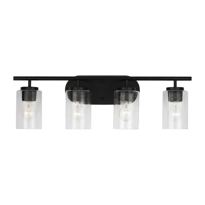 Generation Lighting – 41173-112 – Four Light Wall / Bath – Oslo – Midnight Black