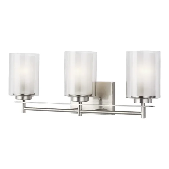 Generation Lighting – 4437303EN3-962 – Three Light Wall / Bath – Elmwood Park – Brushed Nickel