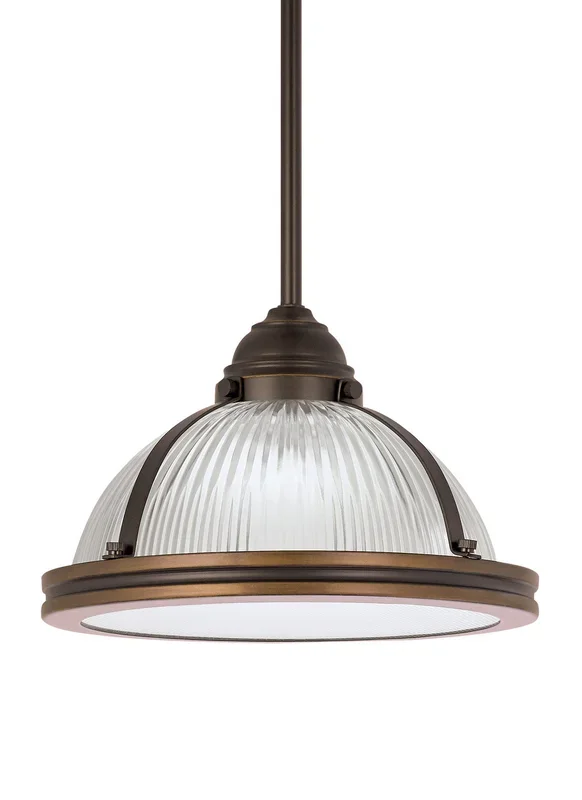 Generation Lighting – 65060EN3-715 – One Light Pendant – Pratt Street Prismatic – Autumn Bronze